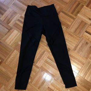 black leggings with mesh designs